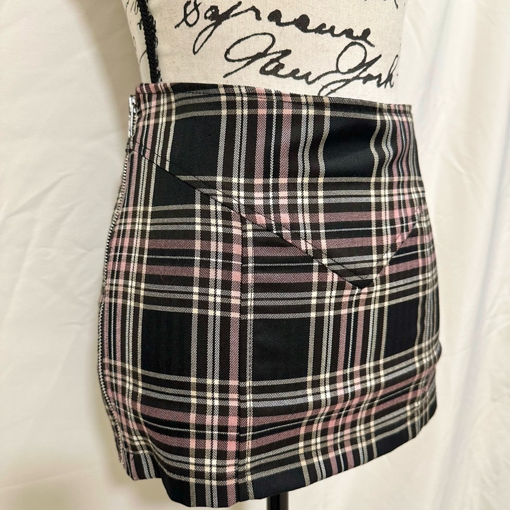 Rock Steady Clothing Pink Plaid Punk Rock Mini Skirt BNWT Sz M - Picture 5 of 13
